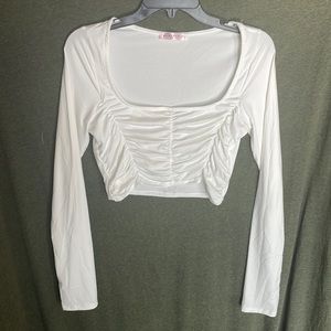 Blue Blush Ruched Crop Top